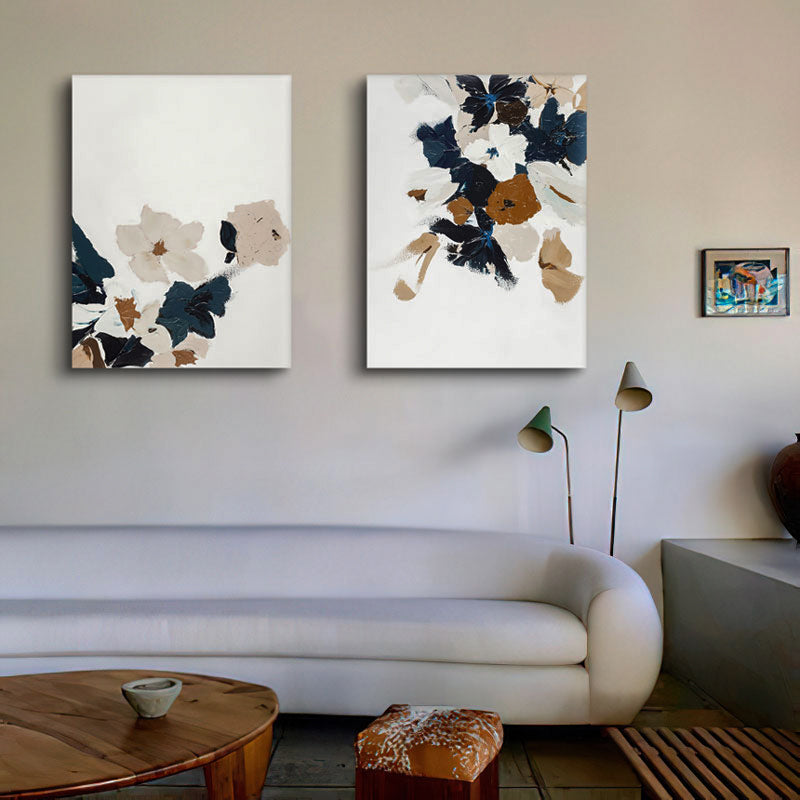 Minimalist Flower Stamp Accent Oil Painting 192PW