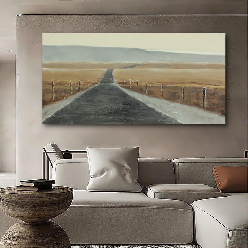 Roadtrip Motorcycle Landscape Farmhouse Scenic Drive Oil Painting 194AF