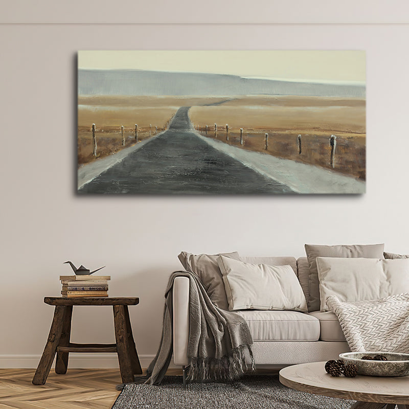 Roadtrip Motorcycle Landscape Farmhouse Scenic Drive Oil Painting 194AF