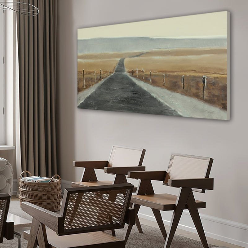 Roadtrip Motorcycle Landscape Farmhouse Scenic Drive Oil Painting 194AF