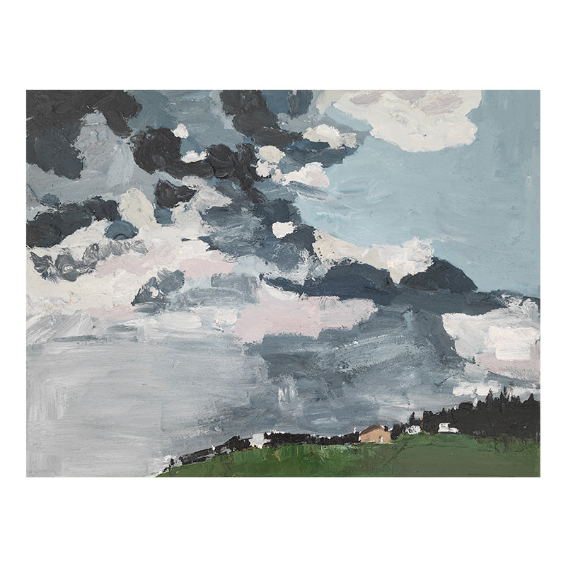 Abstract Lake Reflection Soft Reflections Oil Painting 195PW