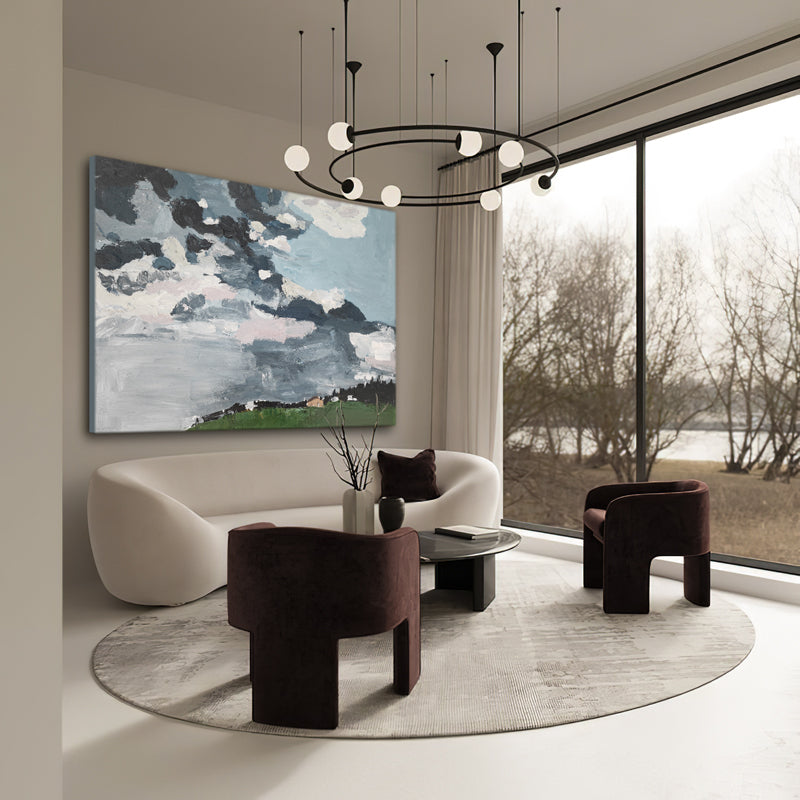Abstract Lake Reflection Soft Reflections Oil Painting 195PW