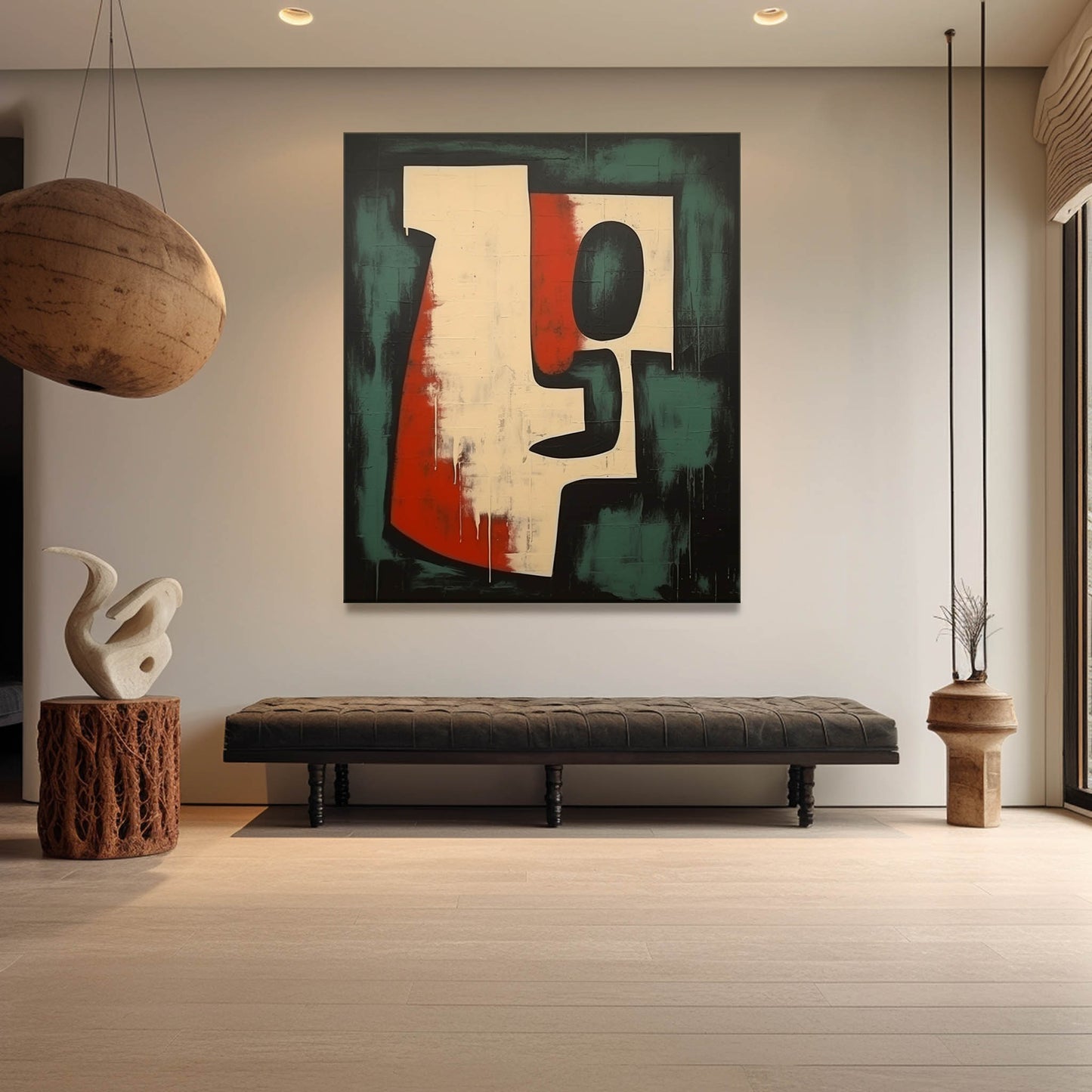 Abstract Wabi-Sabi Oil Painting for Contemporary Wall Decor and Art Lovers