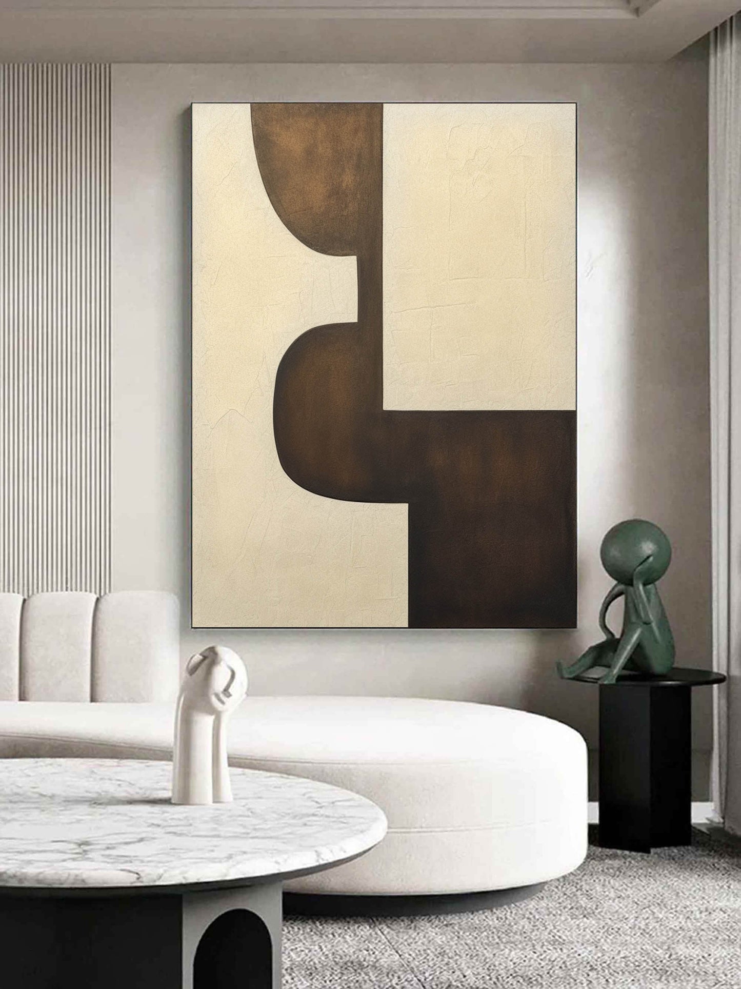 Modern Abstract Minimalist Oil Painting for Elegant Home Decor