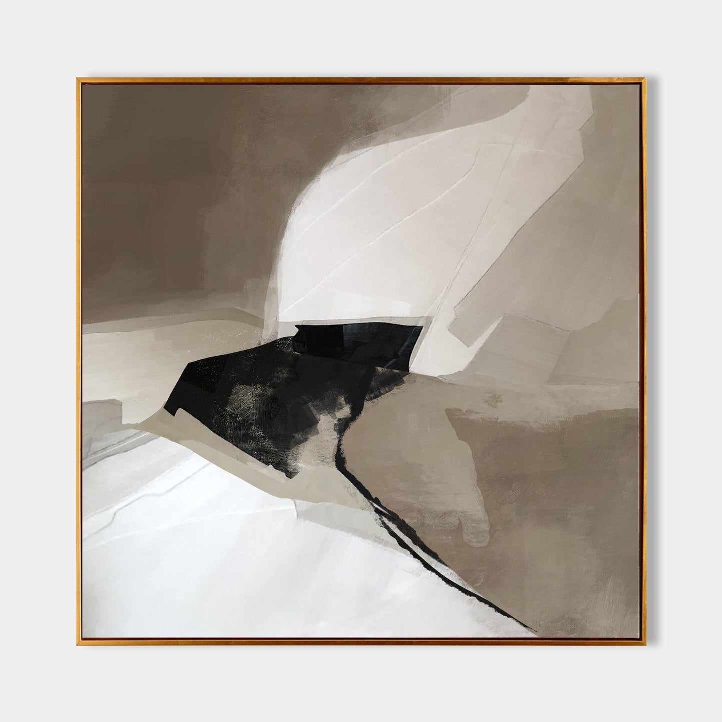 Contemporary Black and White Abstract Oil Painting for Modern Home Decor