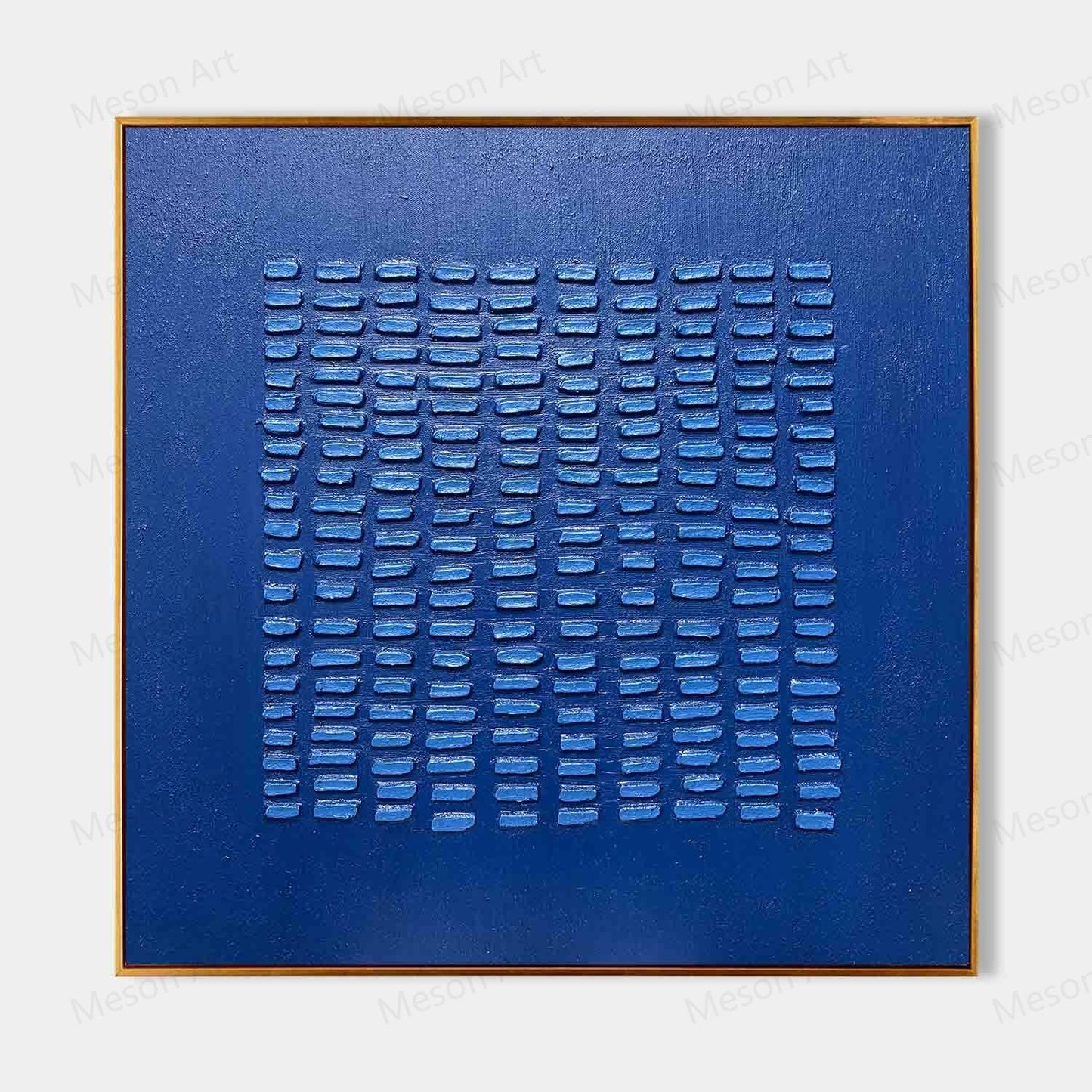 Abstract Blue Textured Oil Painting for Modern Home Decor