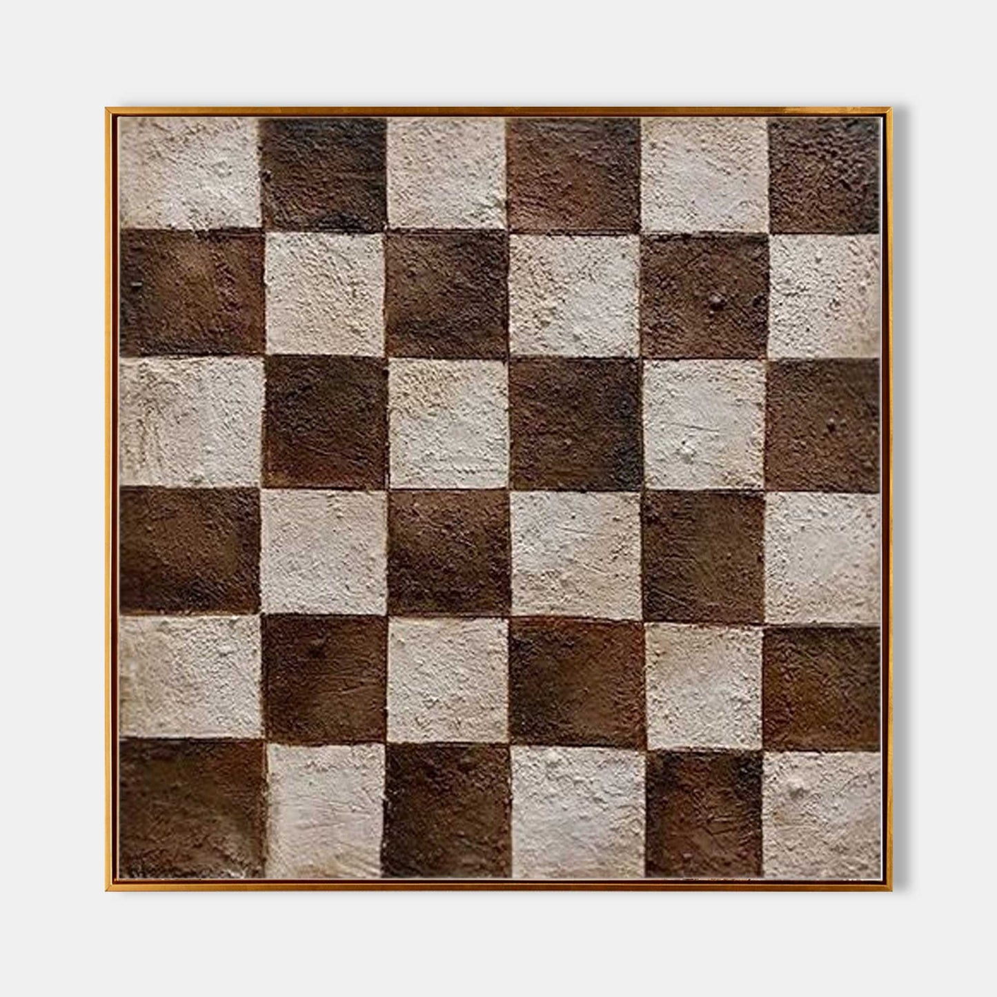Abstract Wabi-Sabi Oil Painting in Earthy Tones for Unique Home Decor