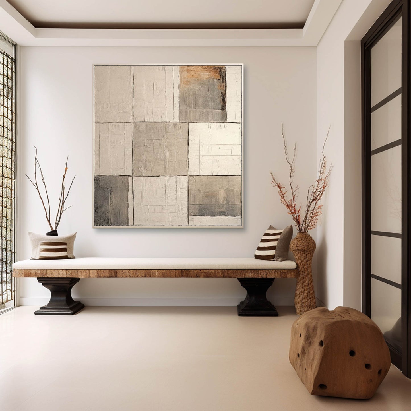 Minimalist Wabi-Sabi Abstract Oil Painting for Modern Home Decor