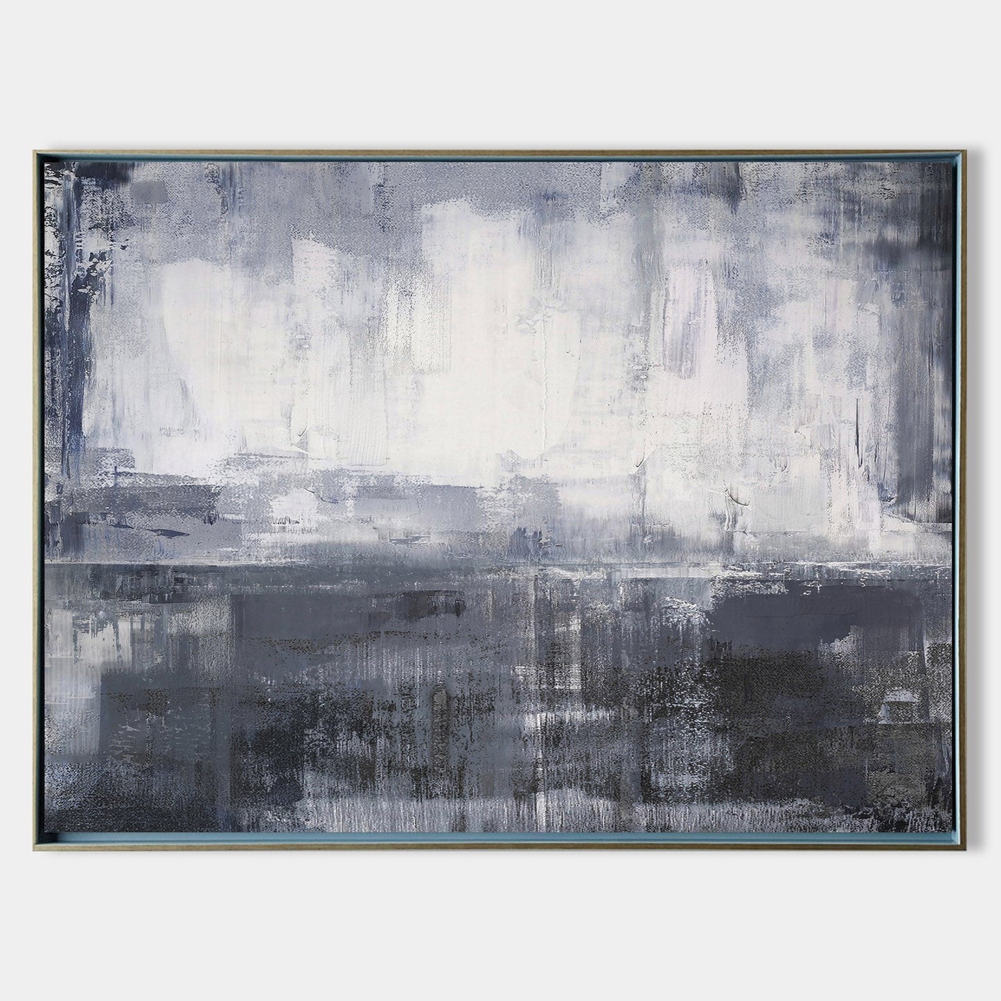 Contemporary Grey and White Abstract Oil Painting for Modern Art Lovers