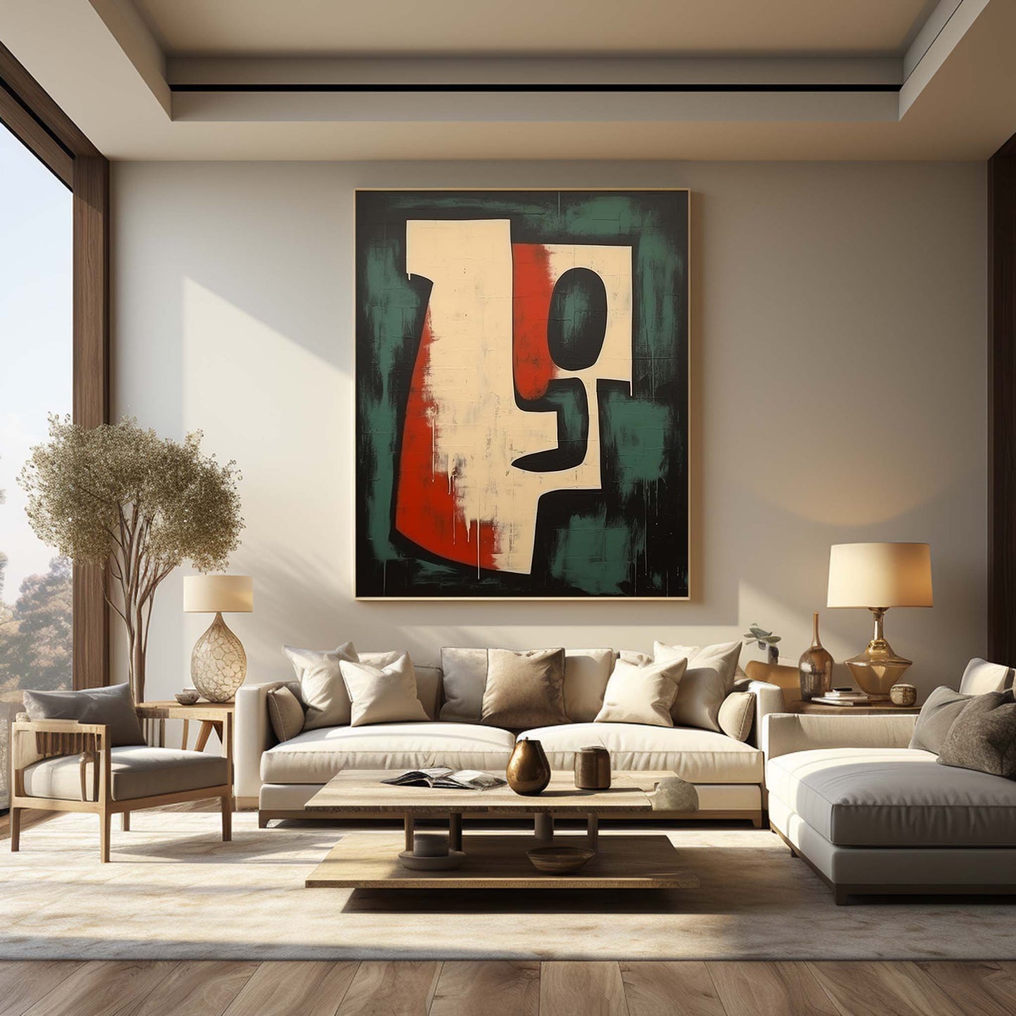 Abstract Wabi-Sabi Oil Painting for Contemporary Wall Decor and Art Lovers
