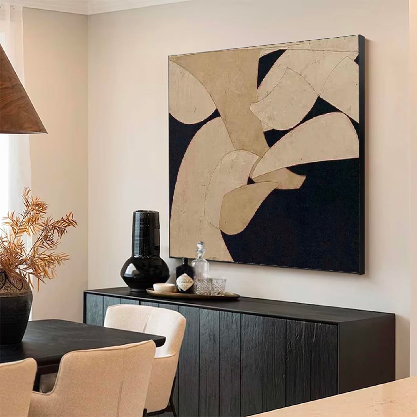 Contemporary Minimalist Abstract Oil Painting for Modern Home Decor