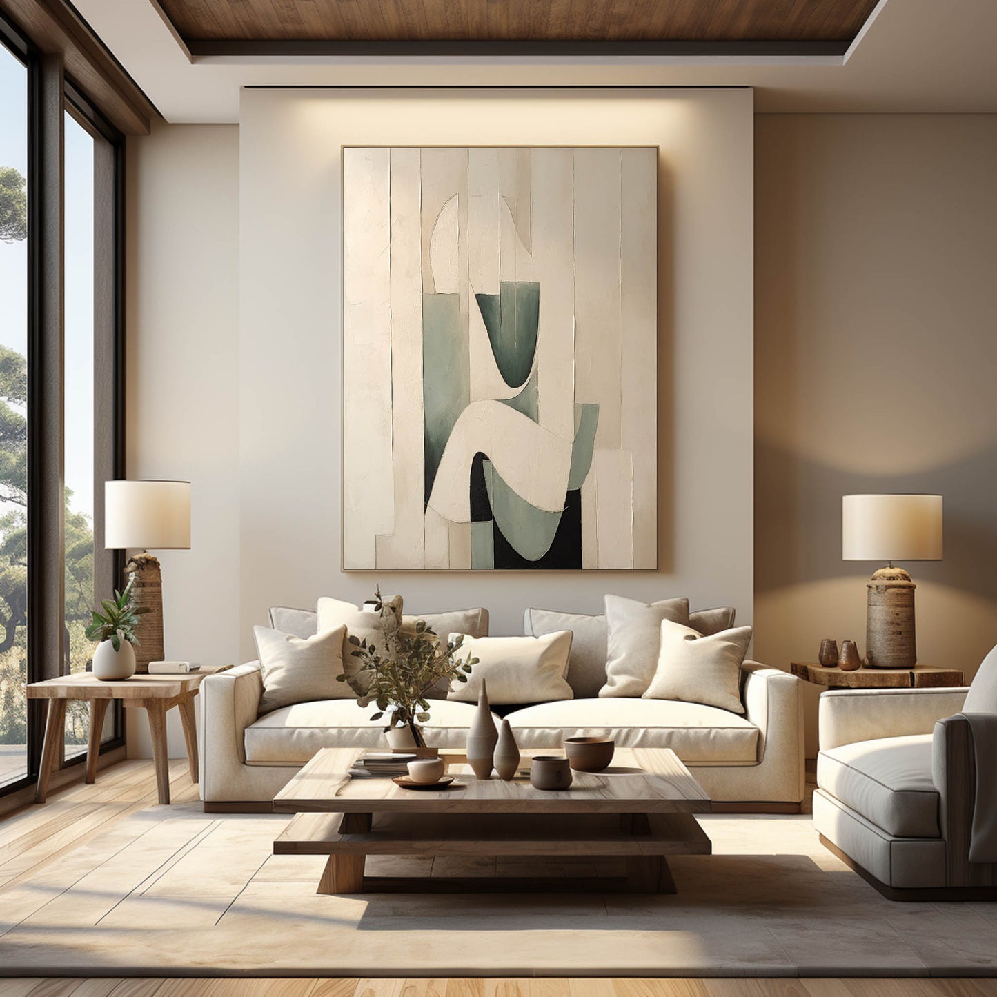 Abstract Wabi-Sabi Oil Painting for Modern Home Decor