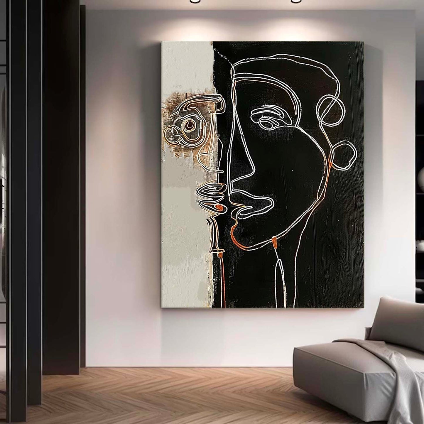 Modern Minimalist Black and White Line Art for Contemporary Decor