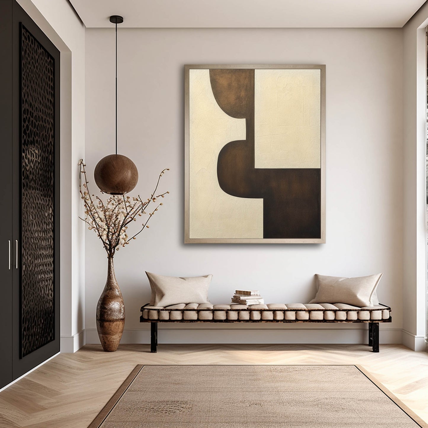 Modern Abstract Minimalist Oil Painting for Elegant Home Decor