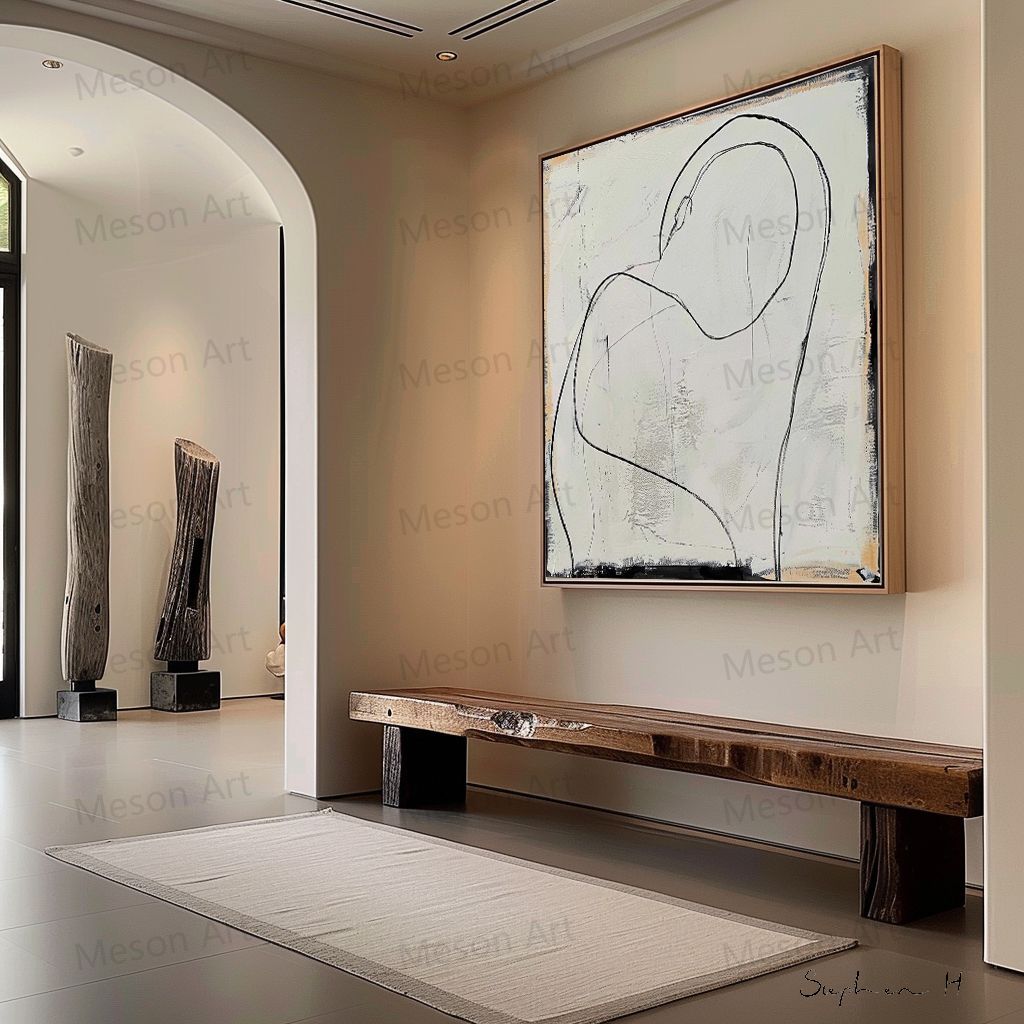 Modern Minimalist Abstract Oil Painting for Contemporary Home Decor