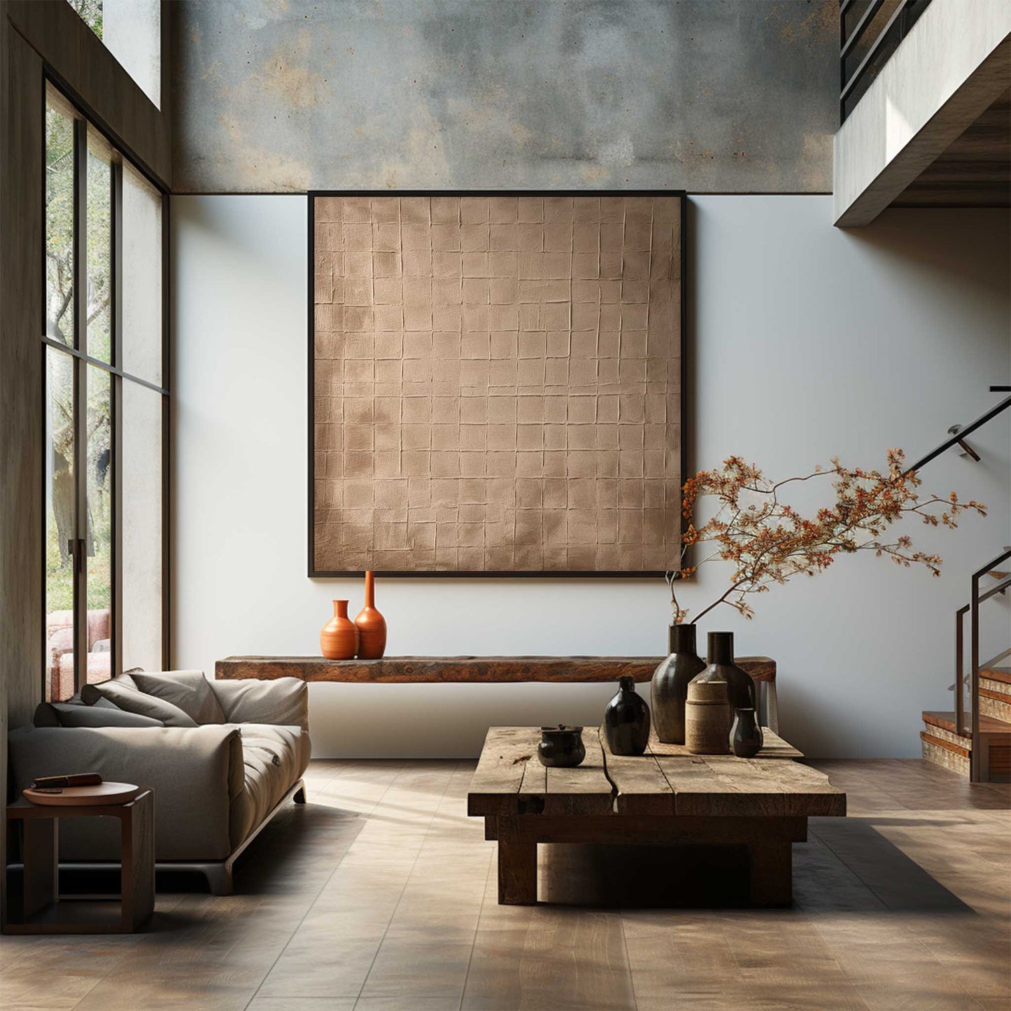 Elegant Wabi-Sabi Textured Wall Art for Minimalist Home Decor