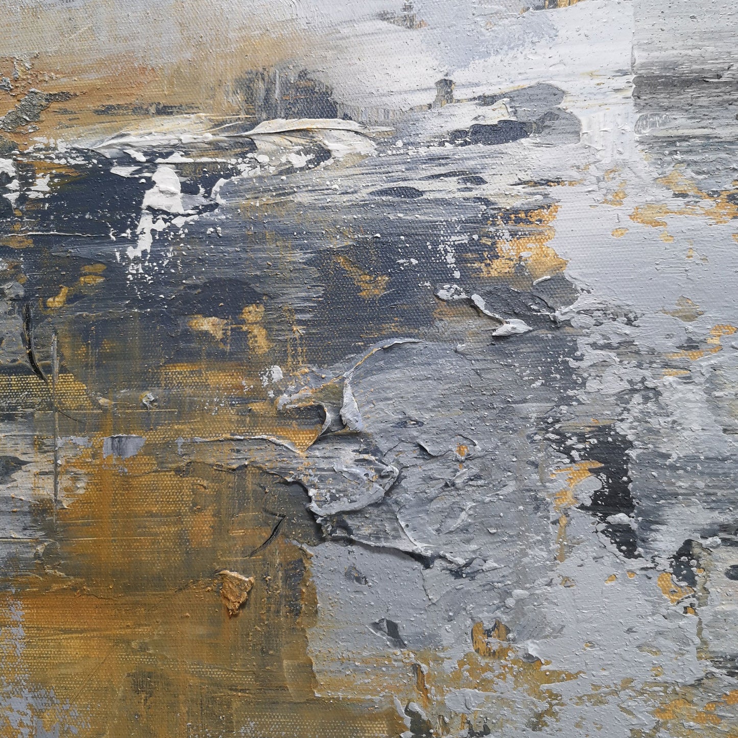 Abstract Coastal Landscape Oil Painting for Modern Home Decor