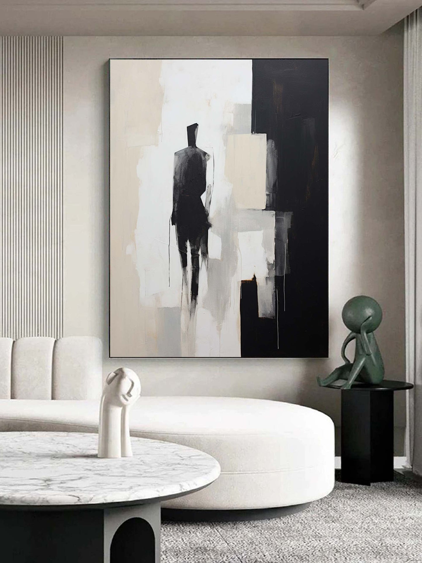 Elegant Abstract Minimalist Oil Painting for Modern Home Decor