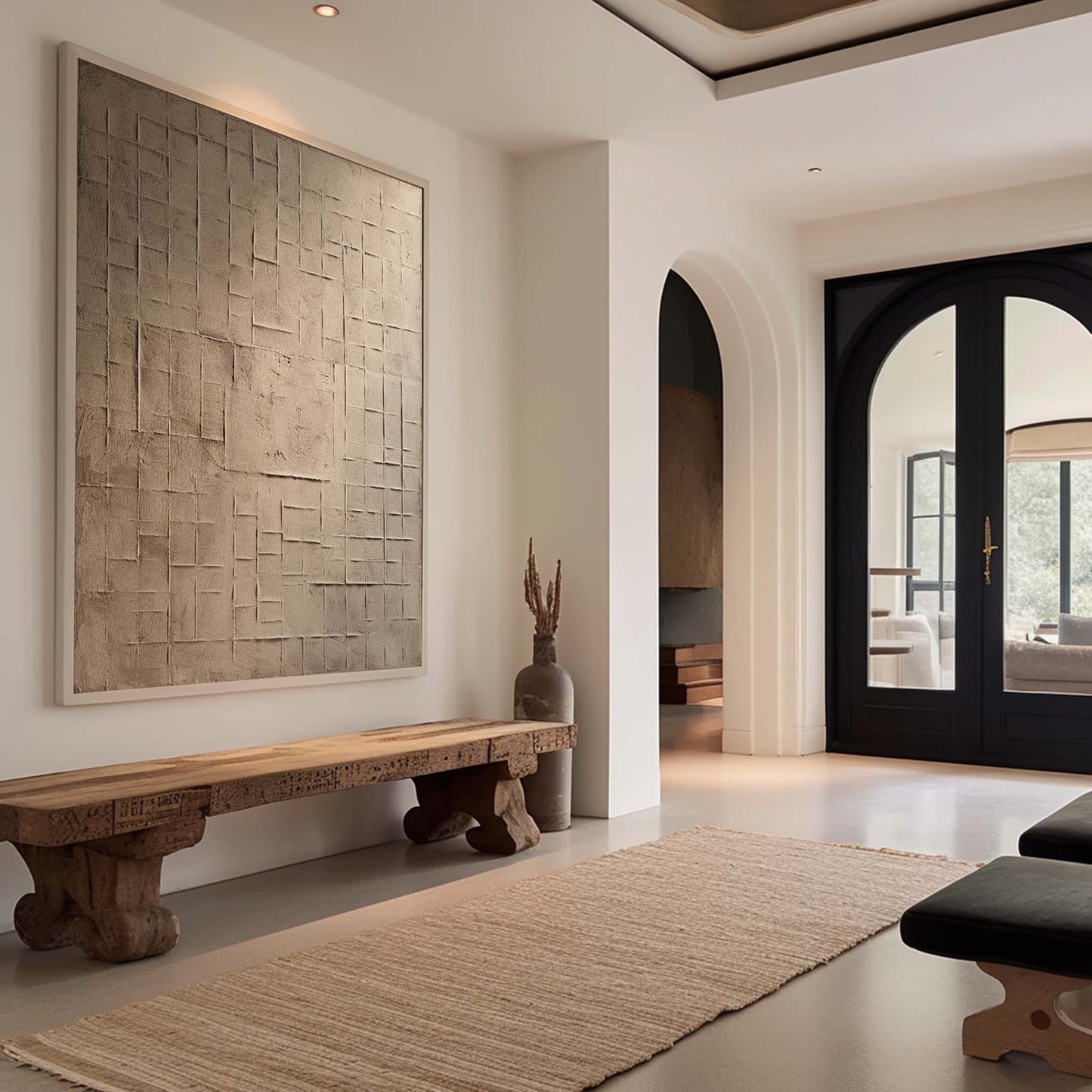 Minimalist Wabi-Sabi Texture Oil Painting for Modern Home Decor