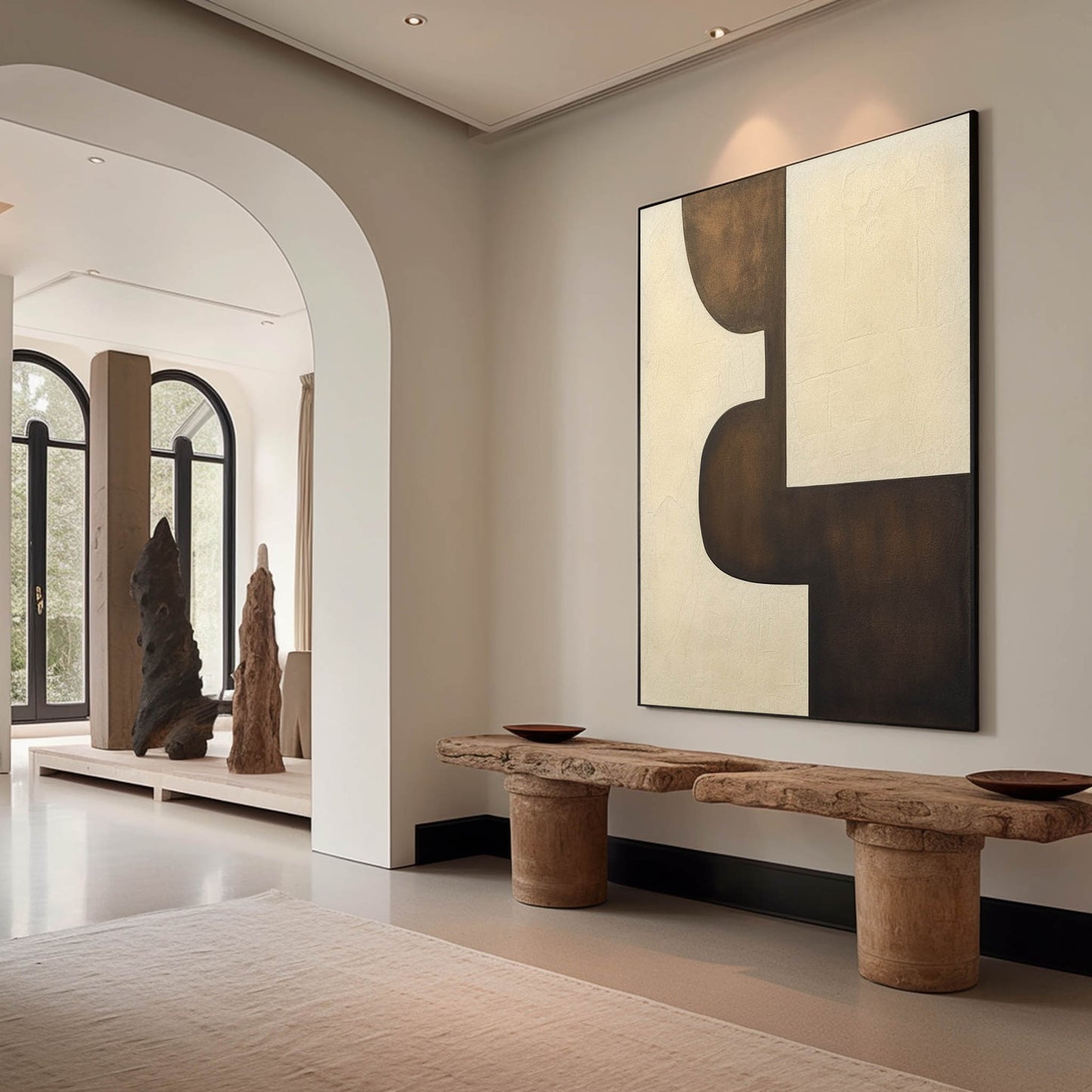 Modern Abstract Minimalist Oil Painting for Elegant Home Decor