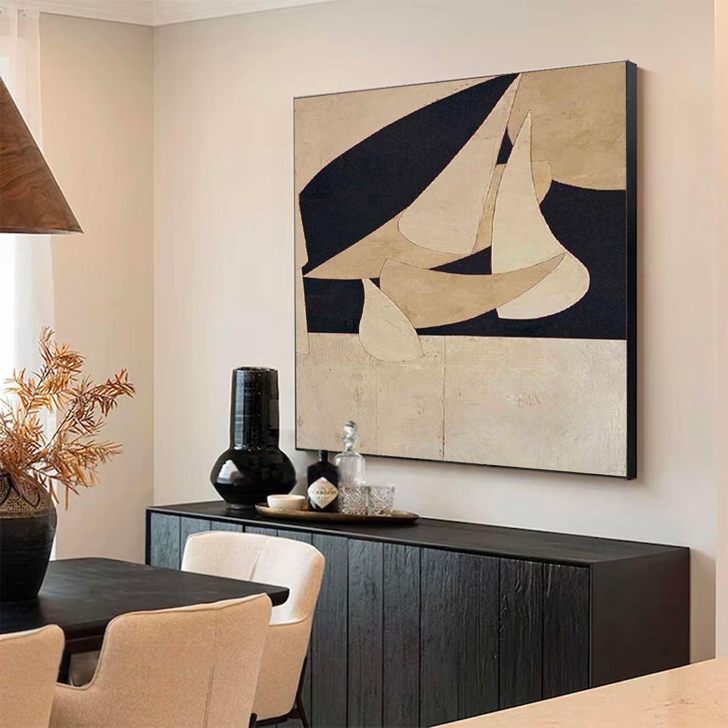 Elegant Minimalist Abstract Oil Painting for Modern Home Decor