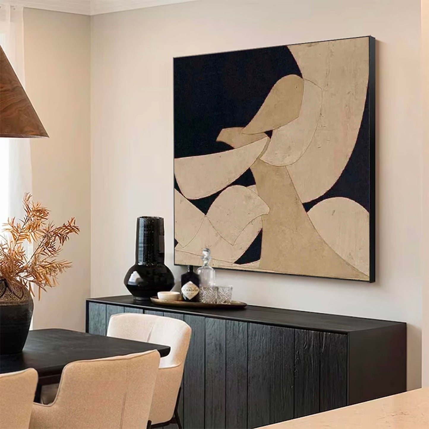 Contemporary Minimalist Abstract Oil Painting for Modern Home Décor