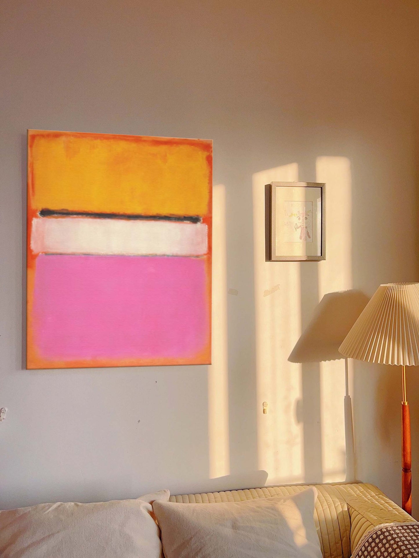 Vibrant Minimalist Oil Painting in Bold Colors for Modern Home Decor