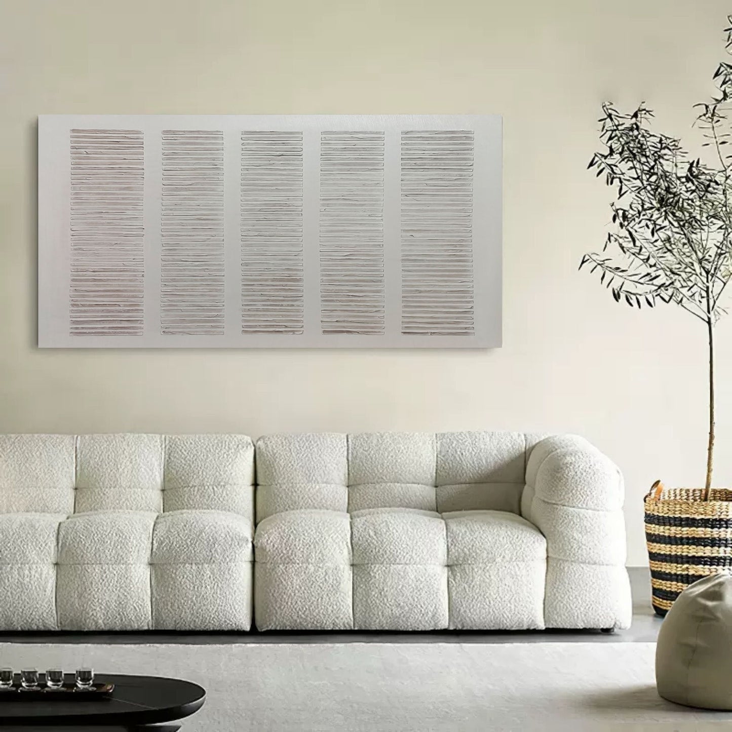 Minimalist Wabi-Sabi Oil Painting for Modern Home Decor and Wall Art