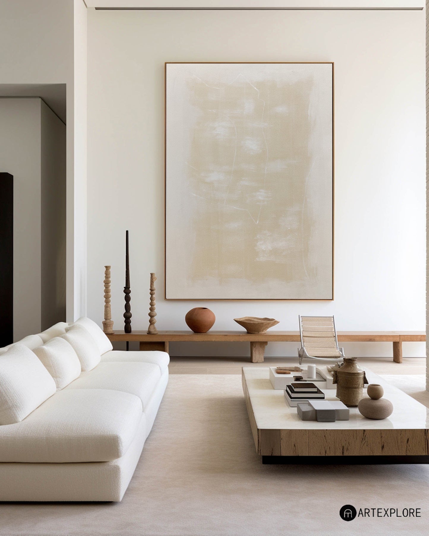 Minimalist Modern Abstract Oil Painting for Home Decor and Art Collectors