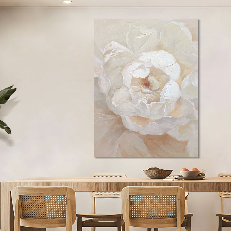 Enlarged Flower Petal Neutral Accent Oil Painting 105EF
