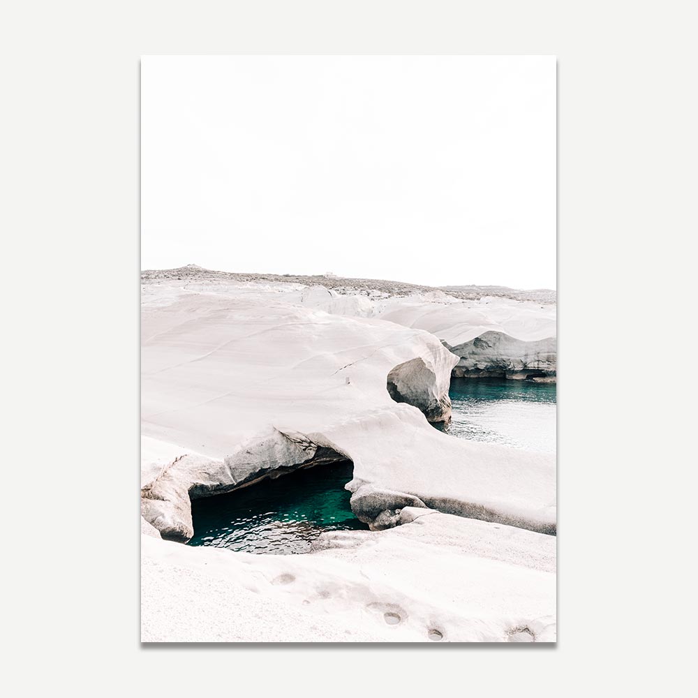 Tranquil Coastal Abstract Art Set - Lunar Serenity and Azure Stone Oil Paintings