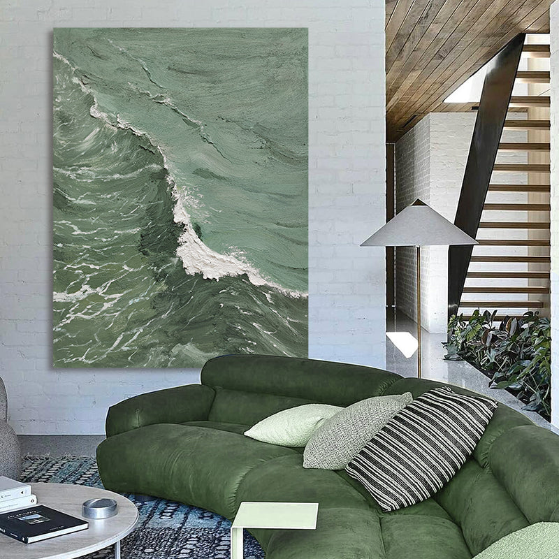 Coast Waves Aerial View Ocean Oil Painting 201PW