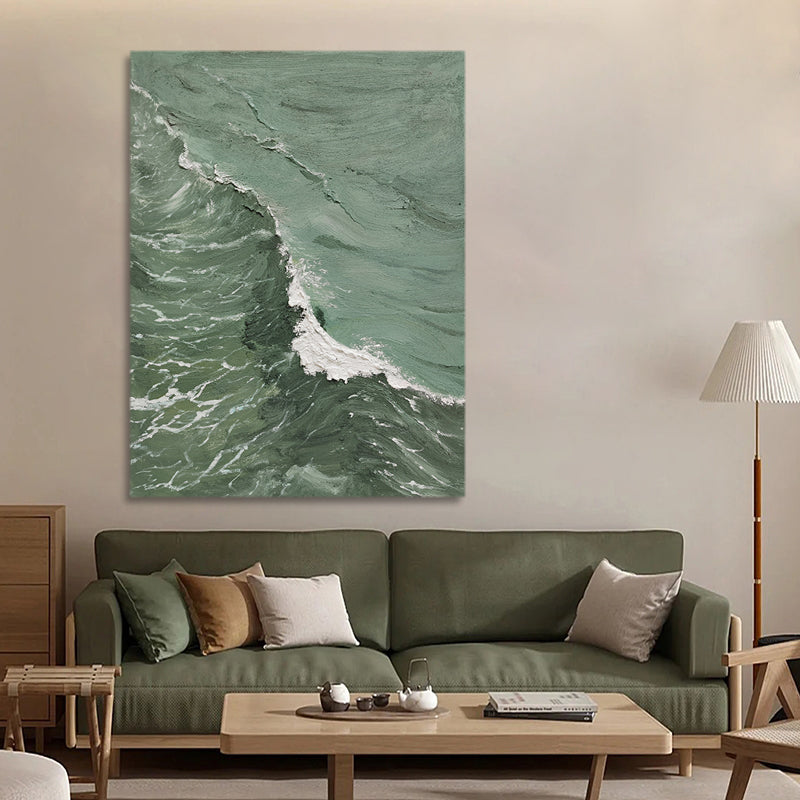 Coast Waves Aerial View Ocean Oil Painting 201PW
