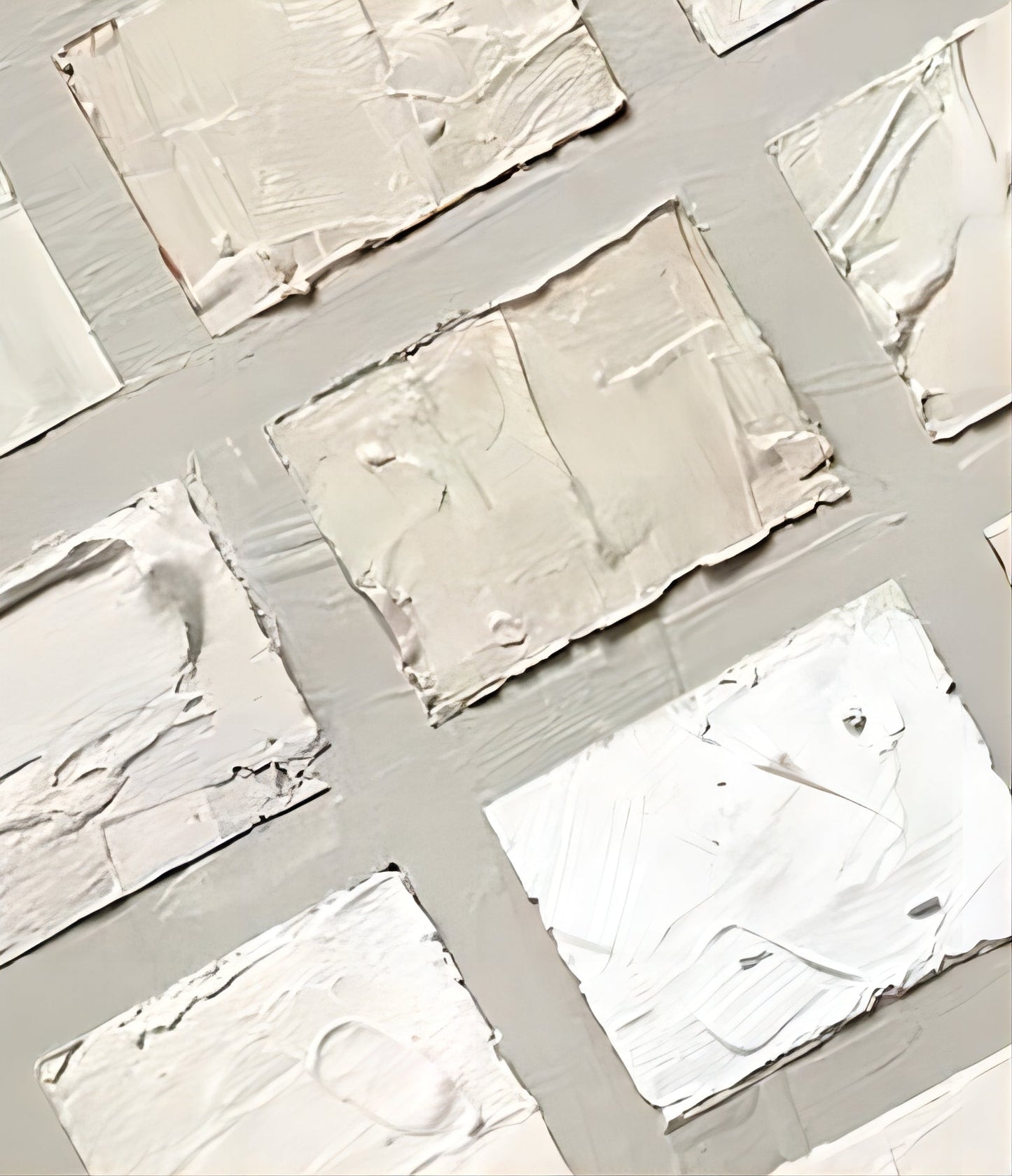 Minimalist White Texture Oil Painting for Modern Home Decor
