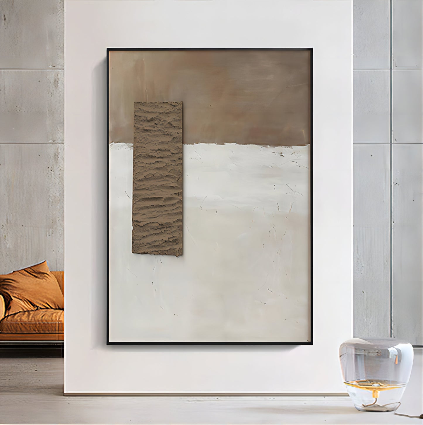 Minimalist Wabi-Sabi Oil Painting for Serene Home Decor