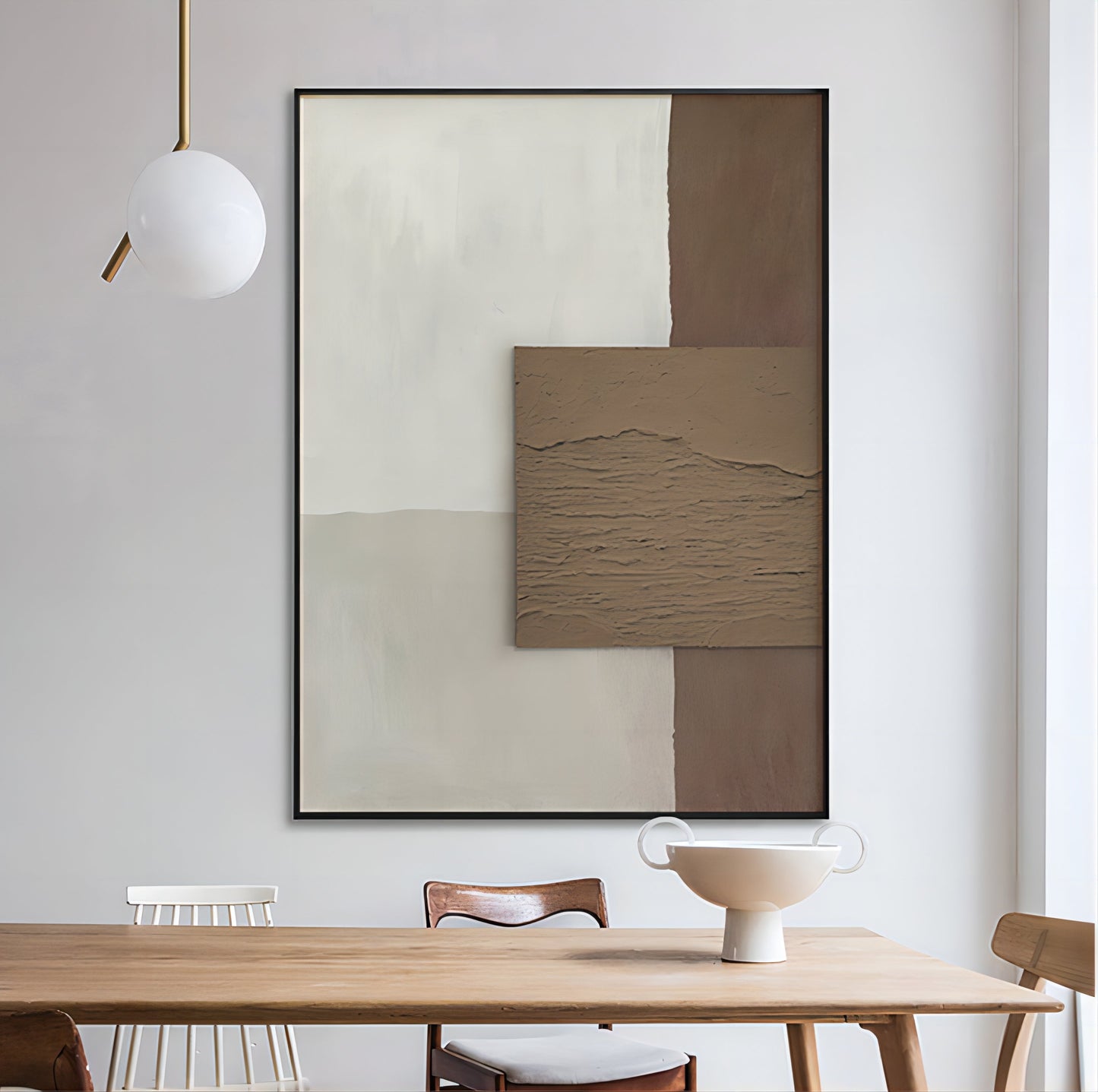 Minimalist Wabi-Sabi Oil Painting for Tranquil Home Decor and Wall Aesthetics