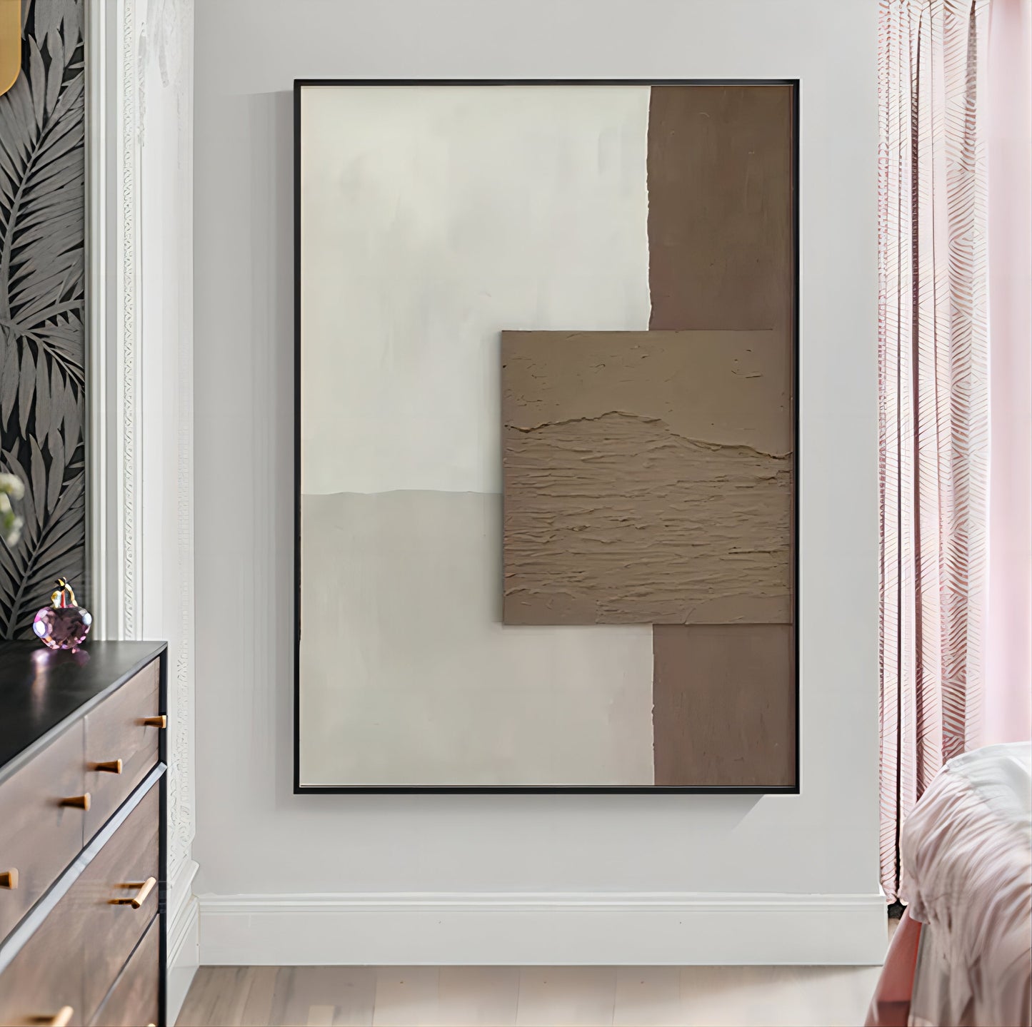 Minimalist Wabi-Sabi Oil Painting for Tranquil Home Decor and Wall Aesthetics
