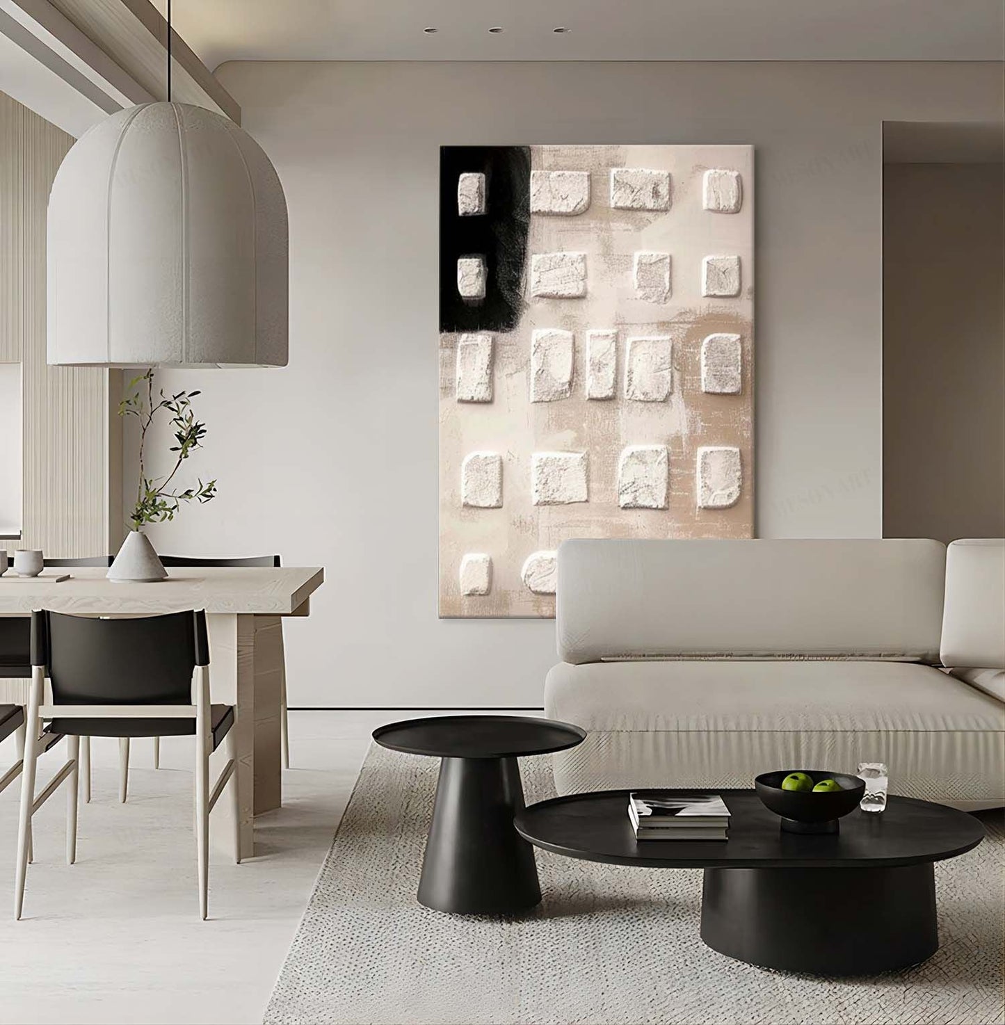 Minimalist Wabi-Sabi Textured Wall Art for Modern Home Decor