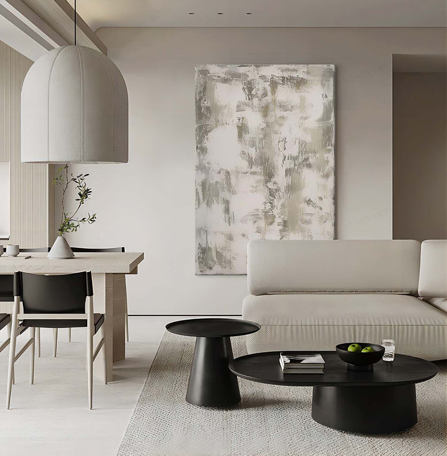 Abstract Wabi-Sabi Oil Painting for Modern Home Decor