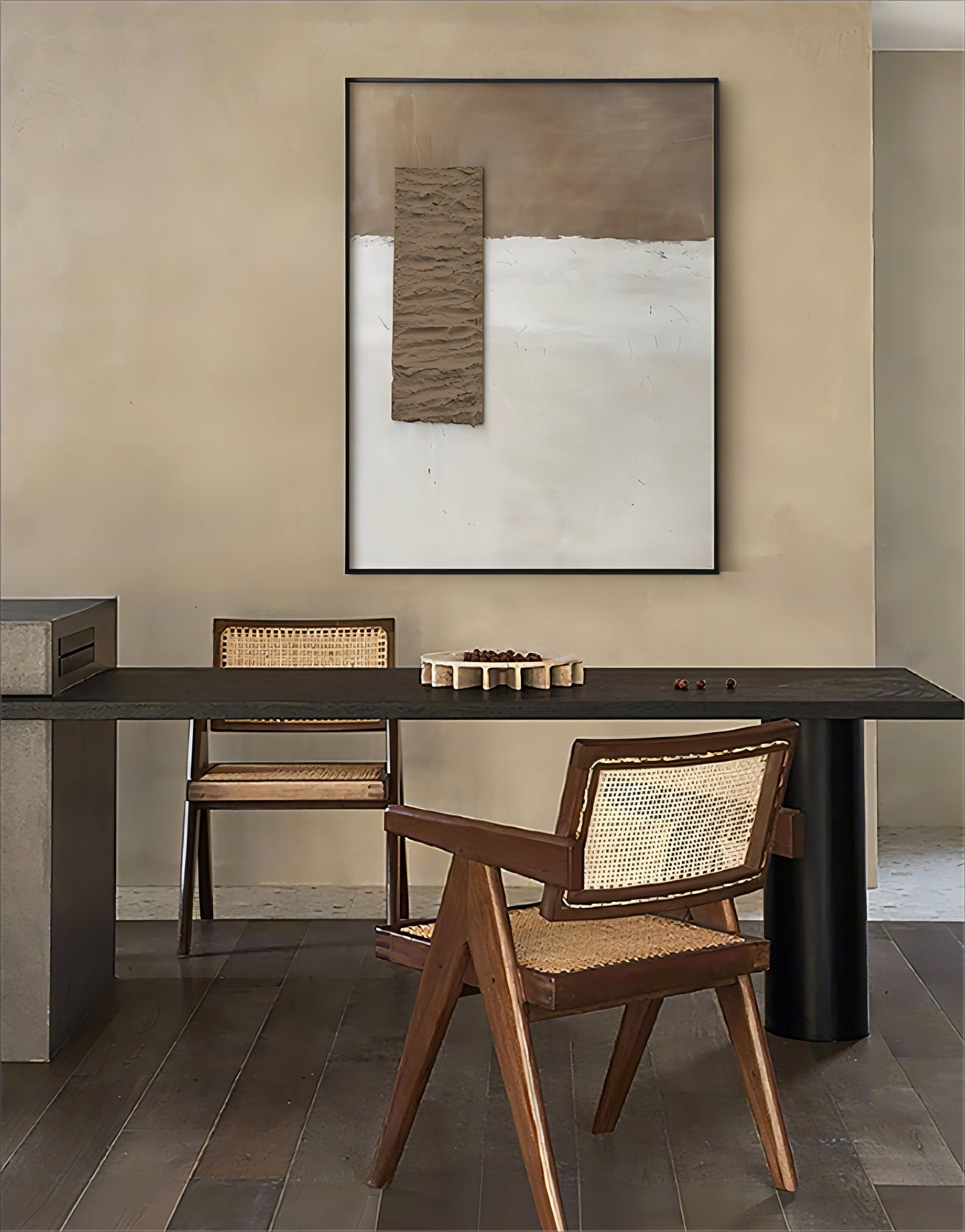 Minimalist Wabi-Sabi Oil Painting for Serene Home Decor