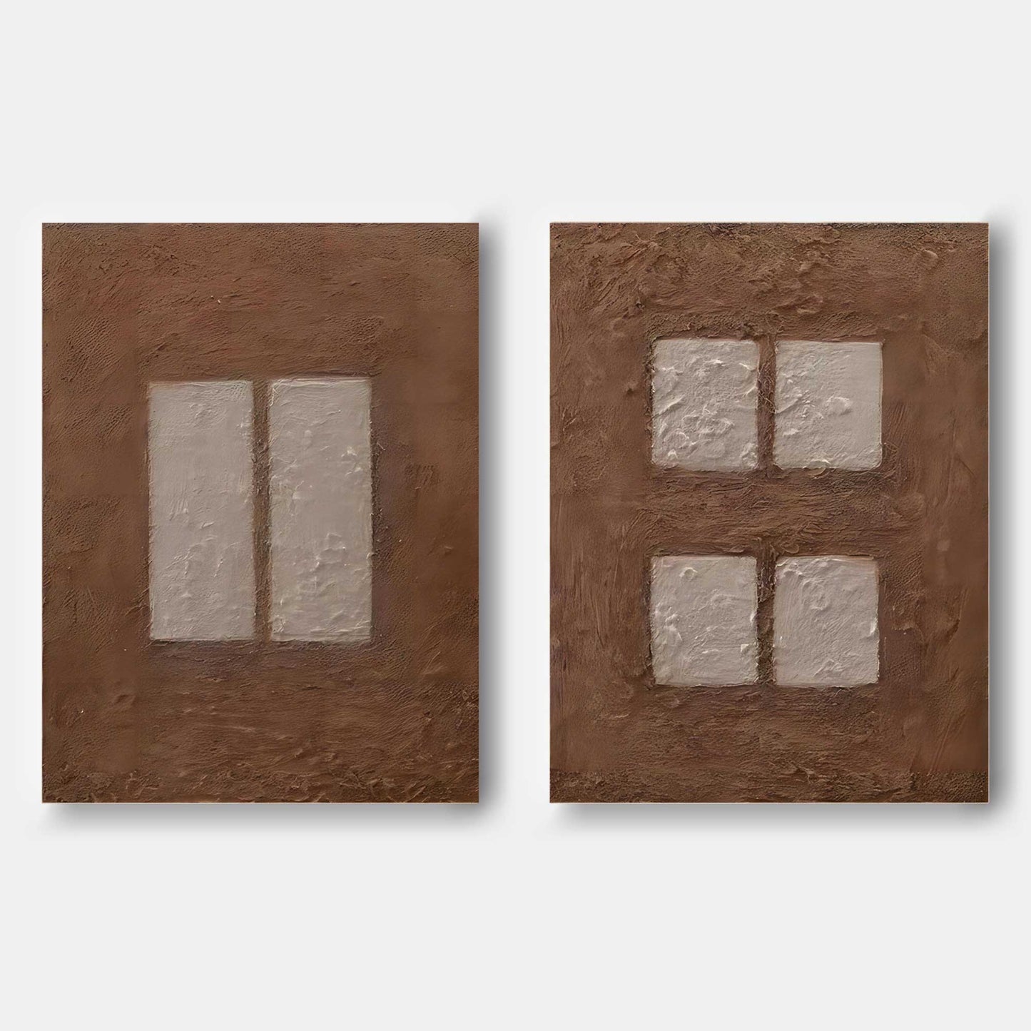 Contemporary Abstract Oil Painting Duo for Modern Home Décor