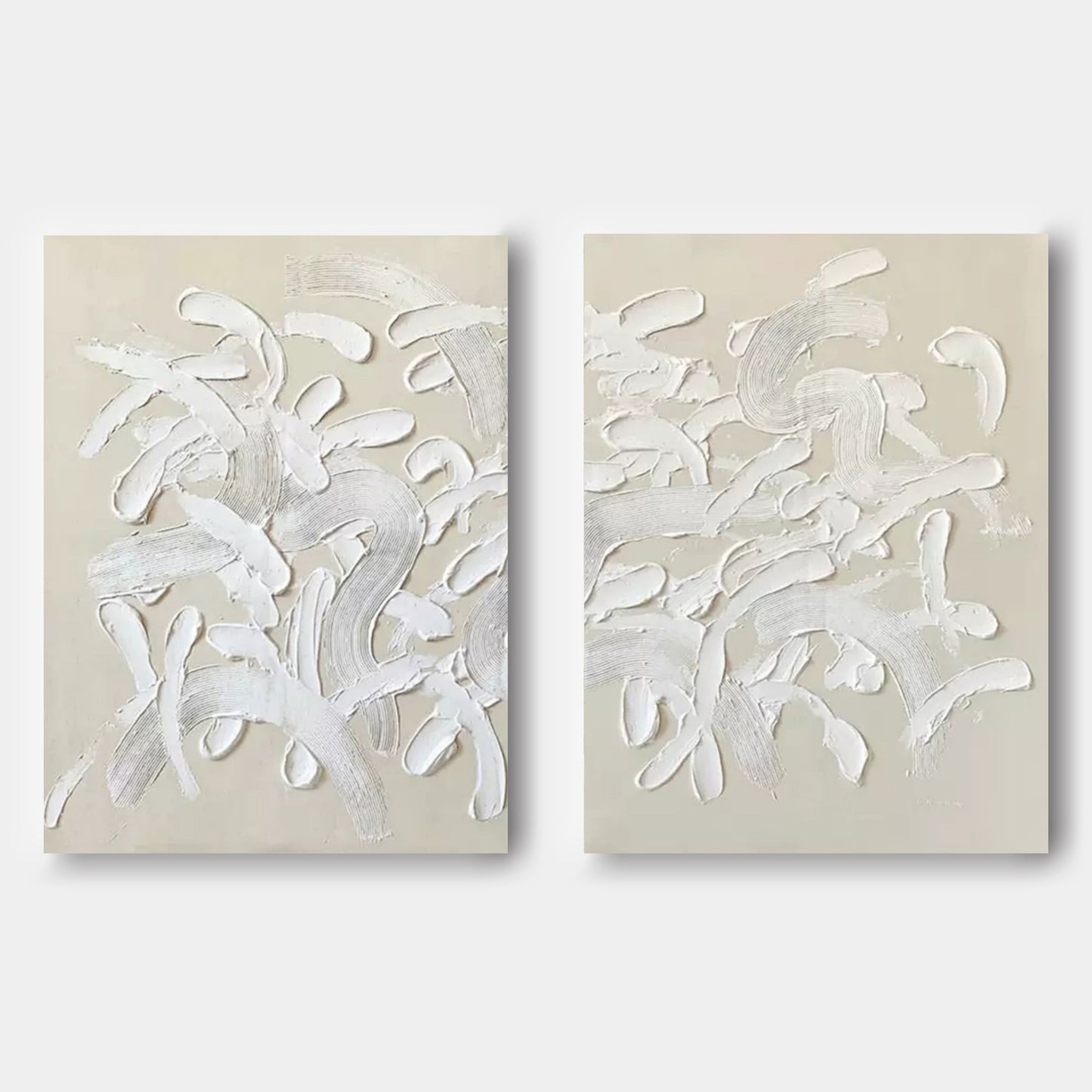 Contemporary Abstract Oil Painting Duo for Modern Home Decor