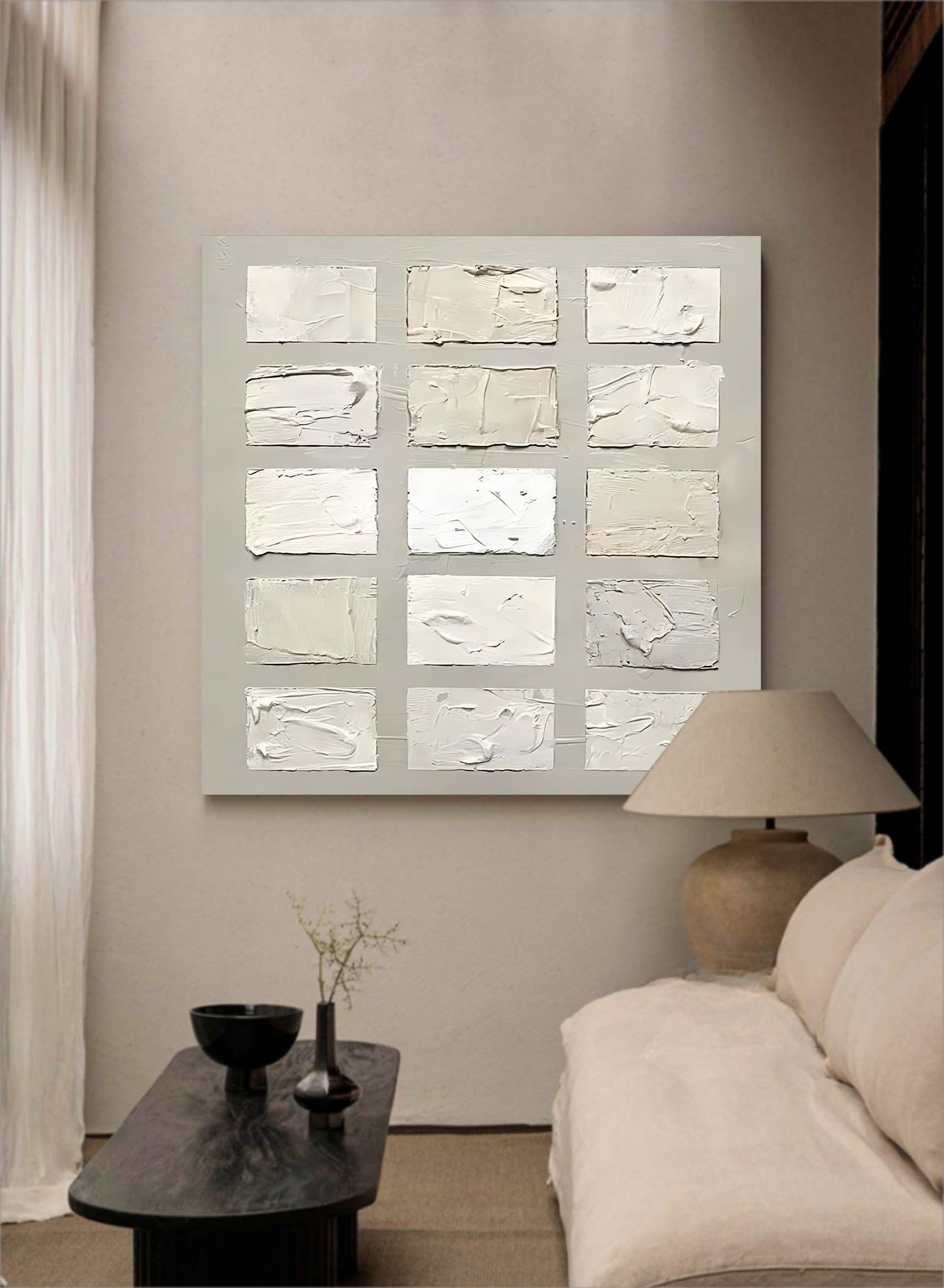 Abstract Minimalist Wabi-Sabi Oil Painting for Contemporary Home Decor
