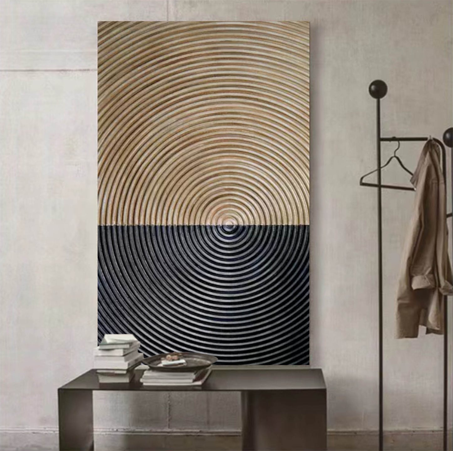 Contemporary Wabi Sabi Oil Painting - Minimalist Wall Art for Modern Decor