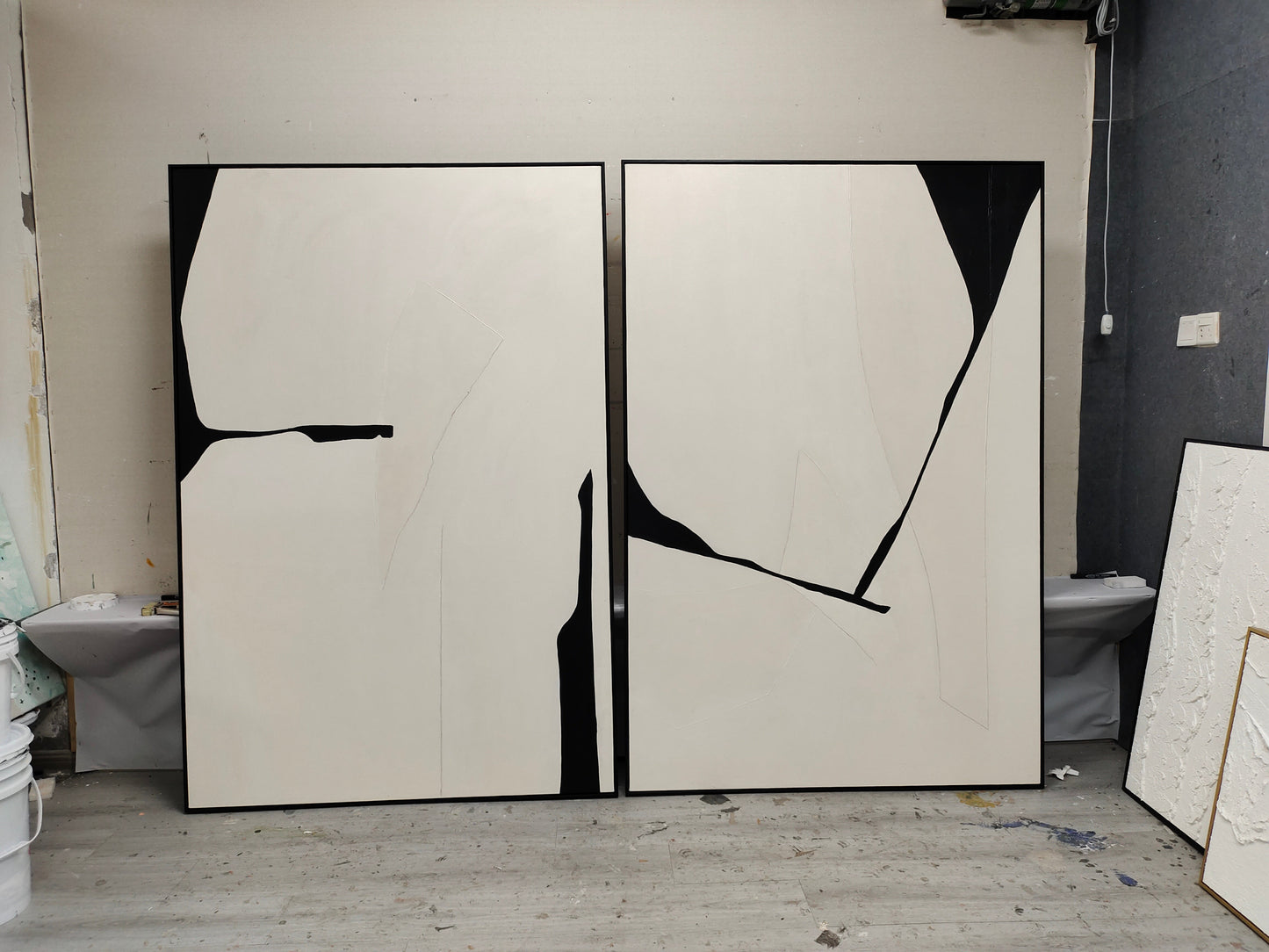 Contemporary Abstract Diptych Art for Modern Home Decor