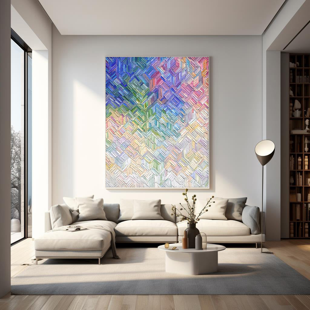 Colorful Abstract Oil Painting for Modern Home Decor