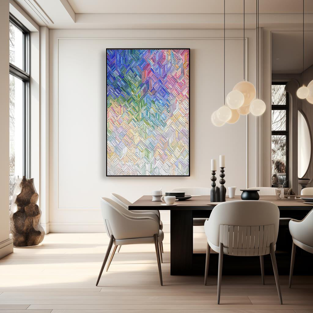 Colorful Abstract Oil Painting for Modern Home Decor