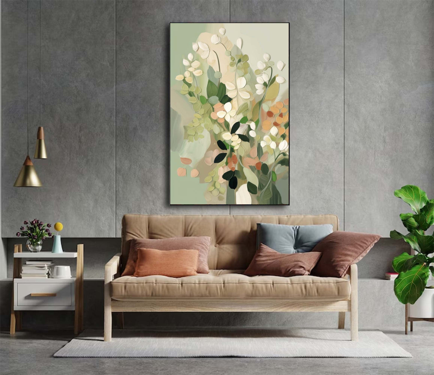 Elegant Floral Oil Painting for Modern Home Decor and Art Enthusiasts