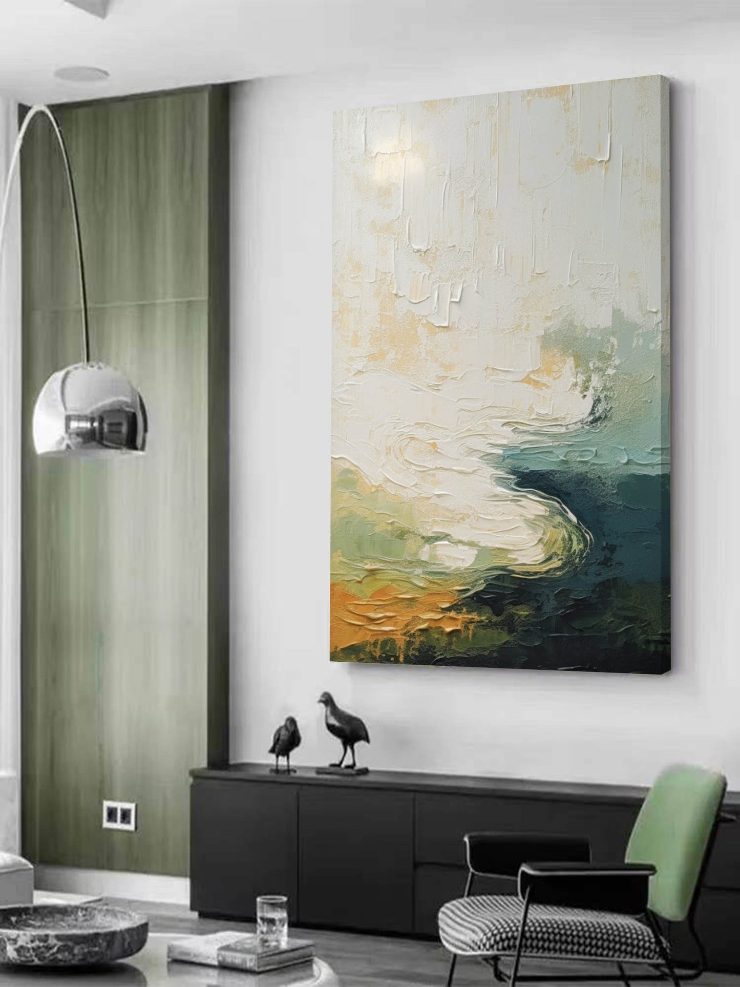 Abstract Landscape Oil Painting in Vibrant Multi-Colored Textures