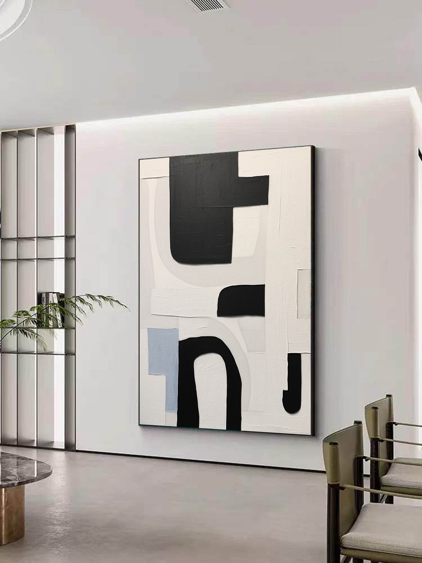 Bold Black and White Abstract Canvas Art for Modern Home Decor